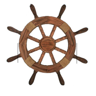 碳化木复古实木地中海船舵锚壁挂装饰背景墙挂饰家居酒吧咖啡店