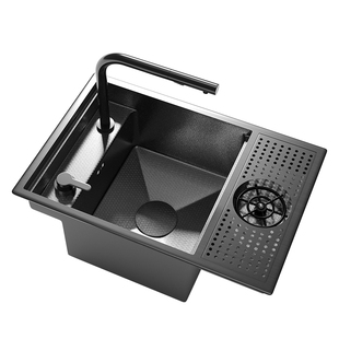 德国摩仕隐藏式吧台水槽隐形中岛台小单槽304不锈钢厨房迷你菜盆
