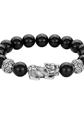 中国珠宝足银貔貅手链男款