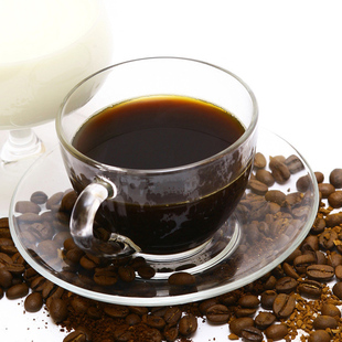 无铅带把玻璃浓缩咖啡杯碟套装单品杯  热饮杯子耐热小花茶杯80ml