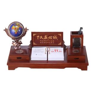 台历架2026年定制创意日历老板办公室桌笔筒摆件木质桌面装饰商务