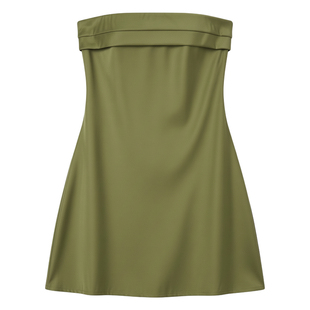 Pure white sleeveless backless dress纯色抹胸无袖露背连衣裙女