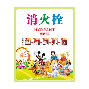 消防栓贴纸装饰遮挡门贴纸学校幼儿园灭火器使用方法创意全包贴画