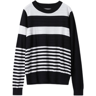 YLLE ELLY/衣衫妙影条纹针织衫女夏装新款韩版简约百搭气质打底衫