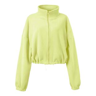 羊羔绒运动外套女立领长袖加厚防风跑步服双面暖暖摇粒绒健身上衣