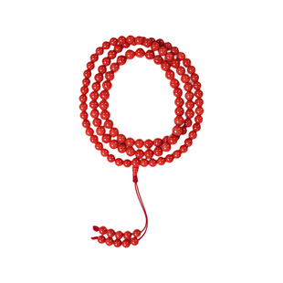 七宝缘天然红珊瑚手串女款沙丁珊瑚圆珠三圈手链5-6mm叠戴多圈款