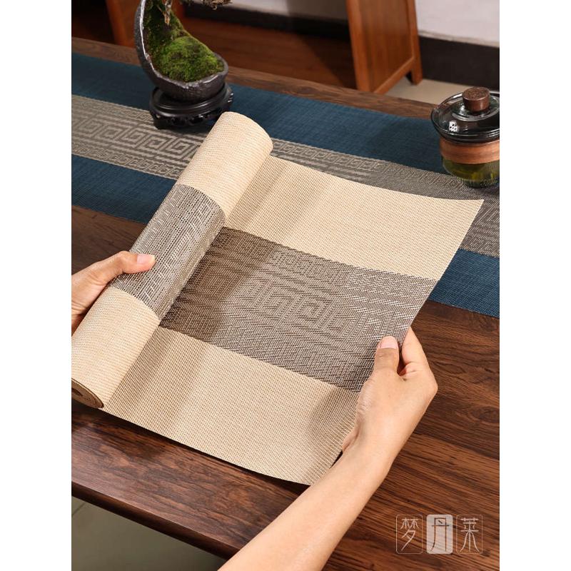 桌旗中式新中式茶台布艺长条简约现代茶席防水茶桌布茶旗垫布定制