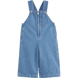 马克珍妮男女童外出百搭牛仔背带裤儿童裤子2025年春装新款250027