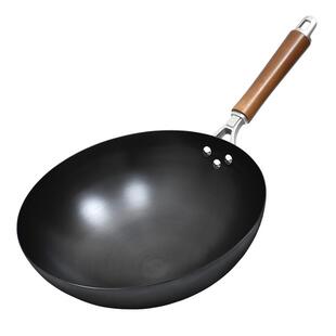 铁锅家用炒菜轻便圆底炒锅煤气灶不粘锅燃气灶专用老式熟铁炒菜锅