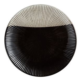 日式线条浅盘牛排盘感商用西餐盘牛肉配菜盘子饺子盘餐具碟盘