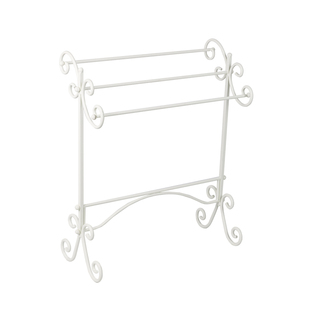 J001 法式乡村风铁艺白色毛巾架置物架卧室客厅收纳陈列道具架子