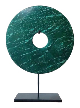 样板房平安扣玉石绿色家居摆设