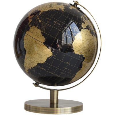 轻奢风办公室书柜玄关桌面地球仪