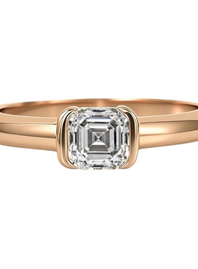 冰透仿真钻戒指枕型小方糖纯银