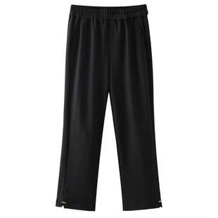 加绒保暖休闲裤子女秋冬几新款大码胖mm松紧腰弹力显瘦直筒烟管裤