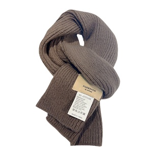 桃木系列-南瓜橘重磅手工标韩系针织围巾万圣节纯色情侣冬季围脖