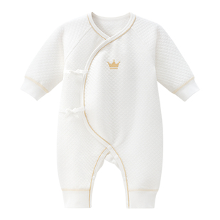 俏萌兔新生儿衣服秋装新生婴儿连体衣保暖夹丝宝宝和尚服哈衣秋冬