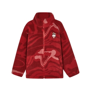 斯凯奇outlets童装新年款男女童立领防风冬季保暖外套摇粒绒外衣