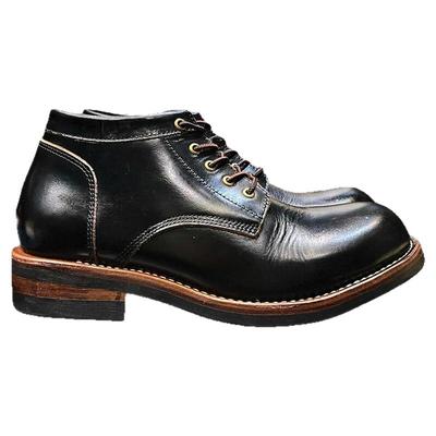 高端中帮黑色短靴英伦时尚百搭