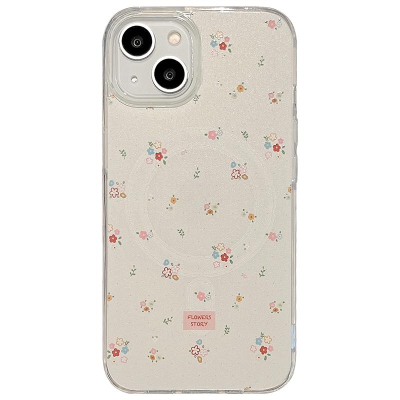启乾 磁吸壳彩色碎花iPhone16/15手机壳适用苹果14/13promax亚克力硬壳12少女心11波点小众日韩文艺新款防摔
