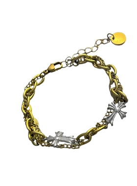 双层十字架复古项链男女