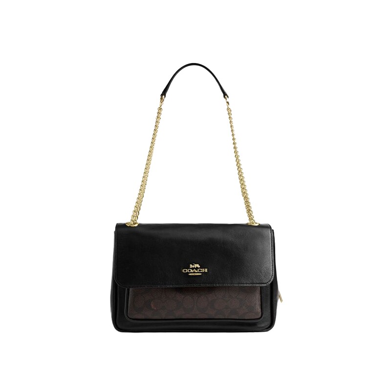 COACH/蔻驰官方 奥莱款Elodie女士单肩斜挎手提包翻盖包CCF10