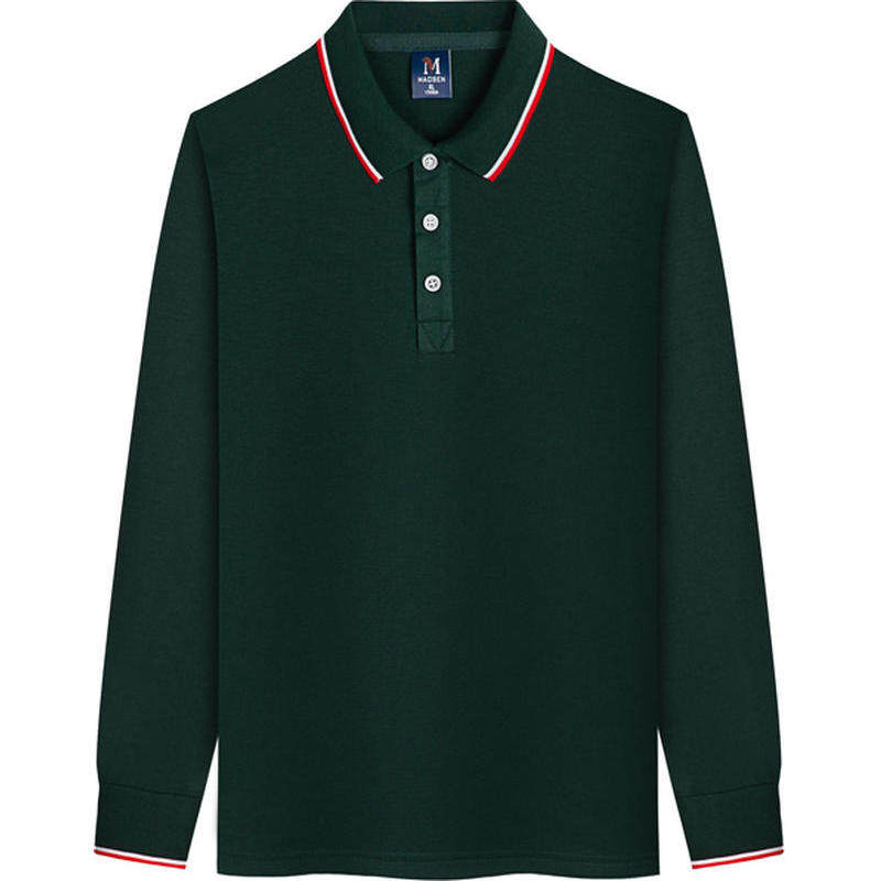 餐饮长袖polo衫工作服定制印logo