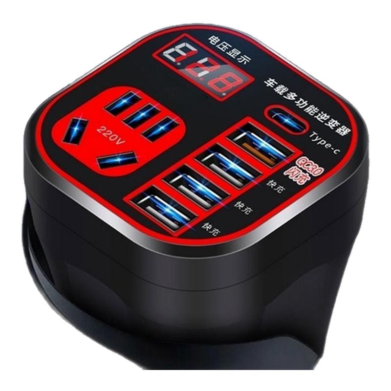 正公午汽车货车12V/24V转220V多功能车载逆变器转换器手机插座牛1