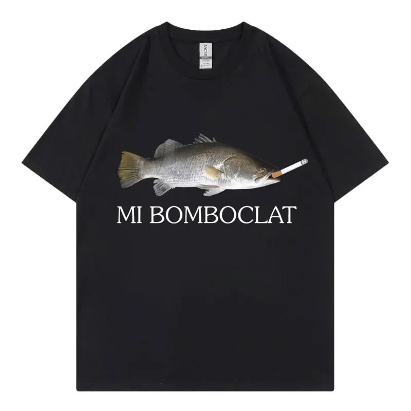 Funny Mi Bomboclat Fish Meme 短袖T恤男女大学生情侣装定制衣服