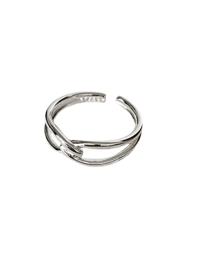 纯银欧美风韩国交叉打结开口戒指