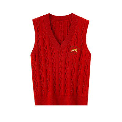 BANANACICI小马刺绣针织马甲