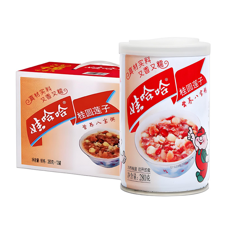 娃哈哈桂圆莲子八宝粥360g*12罐早餐代餐官方旗舰店同款哇哈哈