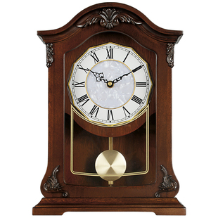汉时座钟欧式客厅桌柜吧台装饰家用实木坐钟创意时尚摆件台钟HD25
