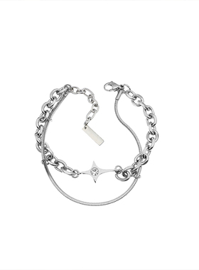 YUSTUDIO情侣钛钢流行精钢手链