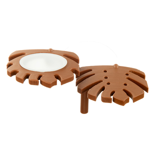 树栖睫角守宫专用龟背叶悬浮磁吸食碗果泥食盆吸盘式造景攀爬两用