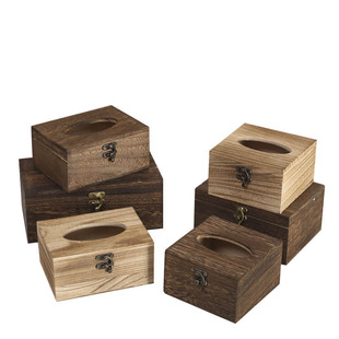 餐厅复古抽纸盒烧烤火锅店餐巾纸盒方形纸巾盒饭店纸抽盒商用定制