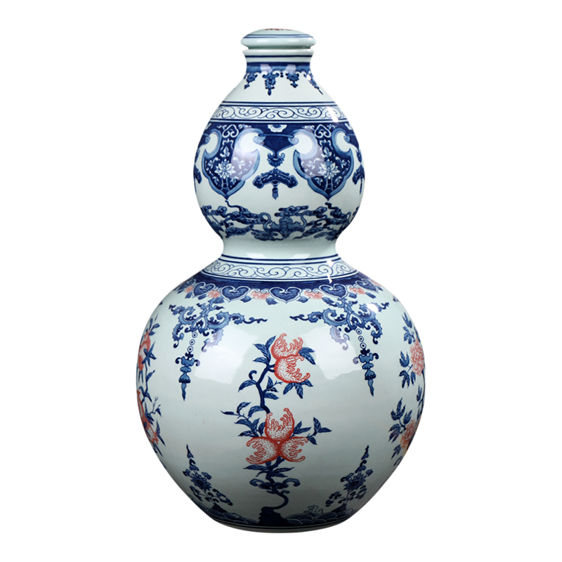 青花瓷陶瓷酒瓶景德镇手绘釉里红