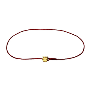 足金999生肖马黄金马本命年纯手工编织极细红绳混编手链脚绳简约