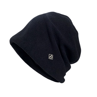 金属标黑色冷帽女秋冬季复古大头围套头包头帽宽松显脸小堆堆帽子