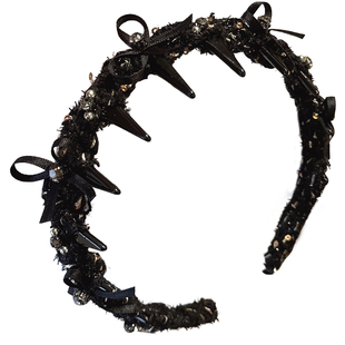 蝴蝶结水钻带齿发箍女2026新款波浪发卡防滑高级感高颅顶洗脸头箍