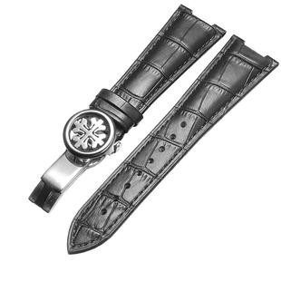 适用于百达翡丽真皮表带鹦鹉螺5711 5712 5724 5980凹接口表带男