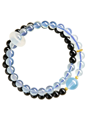 【100%官方正品】海蓝宝双圈手串