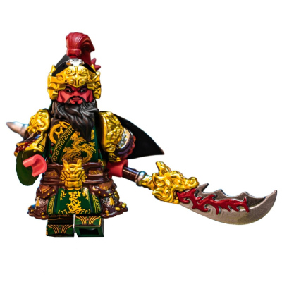 关羽第三方人仔三国武将演义积木国潮玩具武器全盔甲披风兼容乐高