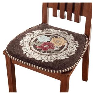 欧式提花餐椅垫美式布艺椅子垫加厚座垫四季防滑可拆洗坐垫椅垫