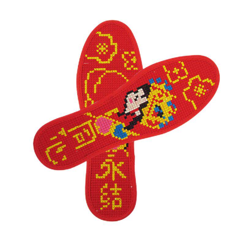 十字绣鞋垫成品纯棉布新款精准全棉男女仿手工刺绣绣花鞋垫结婚夏