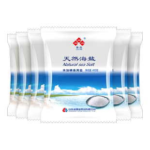 鲁晶未加碘天然海盐400g细颗粒海盐无抗结剂家用无碘盐食用盐批发