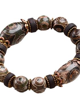 三眼天珠手串玉石天然男玛瑙西藏