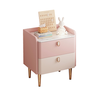 儿童实木床头柜简约现代轻奢男女儿孩公主房奶油风小型超极窄收纳