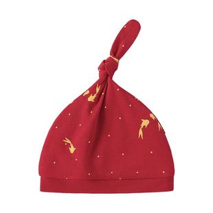 babylove【纺软织柔】婴儿胎帽春秋满月新生宝宝新年帽子岁禧鳞光