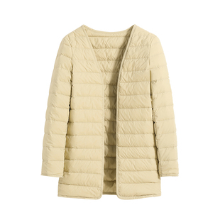 2025冬新款羽绒服女中长款轻薄修身白鹅绒隐形打底配大衣内穿内胆